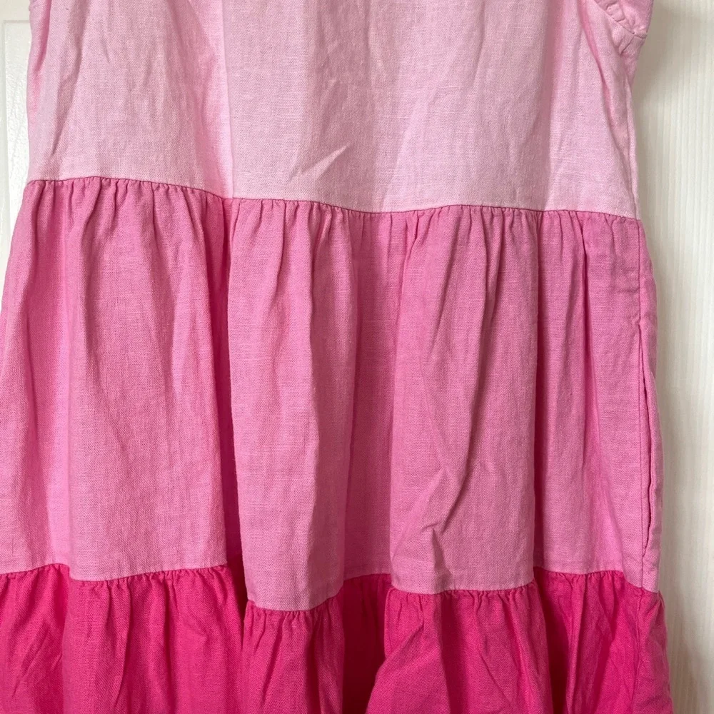 J. Crew pink linen swing dress in 00P